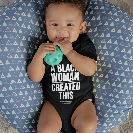 A BLACK WOMAN CREATED THIS Baby short sleeve onesie